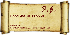 Paschka Julianna névjegykártya